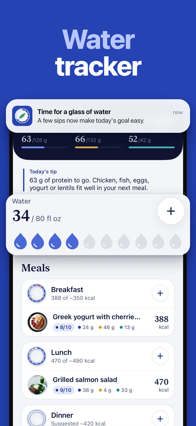 Water tracking and reminders